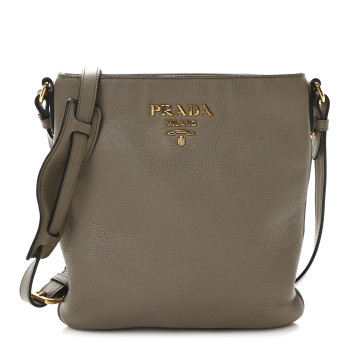 PRADA Vitello Daino Crossbody Bag Argilla