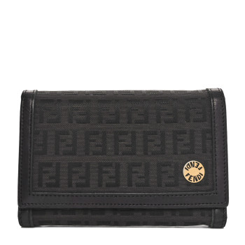 FENDI Zucchino Flap Wallet Tobacco