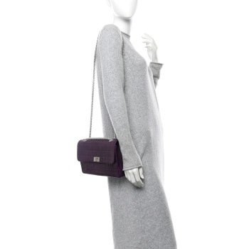 CHANEL Lambskin Chocolate Bar Mademoiselle Flap Purple