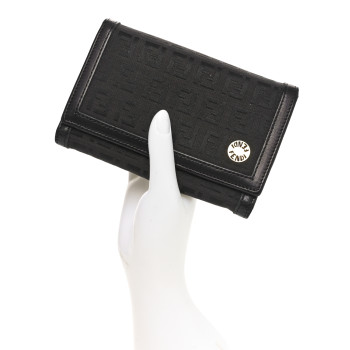 FENDI Zucchino Flap Wallet Tobacco