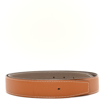 HERMES Epsom 32mm Belt Strap 80 32 Gold Etoupe