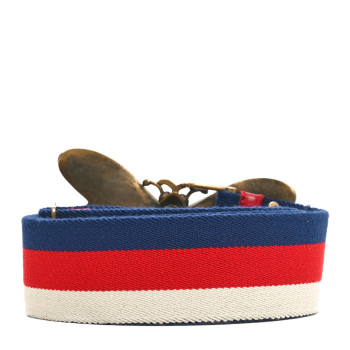 GUCCI Web Queen Margaret Bee Sylvie Web Belt 85 34 Red White Blue