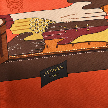 HERMES Silk Tout Cuir Scarf 90