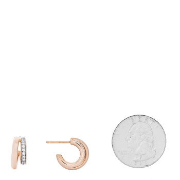 POMELLATO 18K Rose Gold Diamond Iconica Double Hoop Earrings