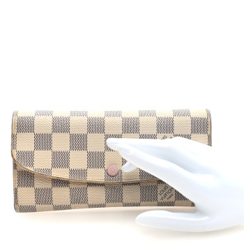 LOUIS VUITTON Damier Azur Emilie Wallet Rose Ballerine