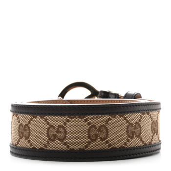 GUCCI Monogram Calfskin Lovely Heart GG Belt 90 36 Beige Ebony Testa di Moro