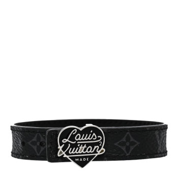LOUIS VUITTON X NIGO Monogram Eclipse LV Heart Reversible Bracelet