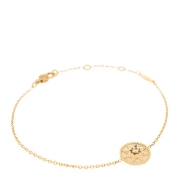 CHRISTIAN DIOR 18K Yellow Gold Diamond Mother of Pearl Rose Des Vents Bracelet