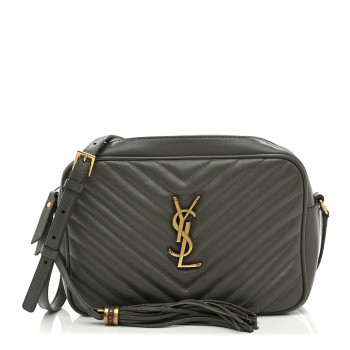 SAINT LAURENT Calfskin Matelasse Monogram Lou Camera Bag Fog