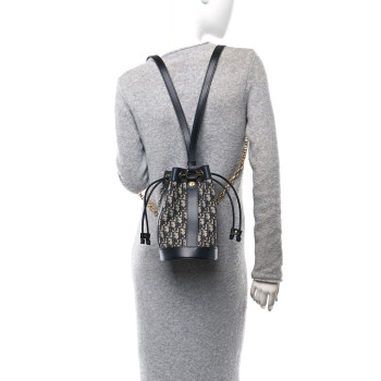 CHRISTIAN DIOR Oblique Small Drawstring Backpack Blue