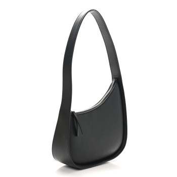 THE ROW Smooth Calfskin Half Moon Shoulder Bag Black