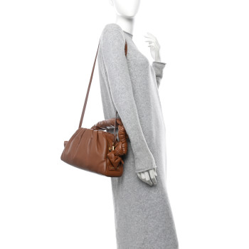 MIU MIU Nappa Knot Top Handle Shoulder Bag Cognac