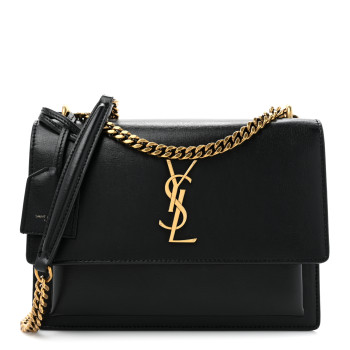 SAINT LAURENT Calfskin Medium Monogram Sunset Black