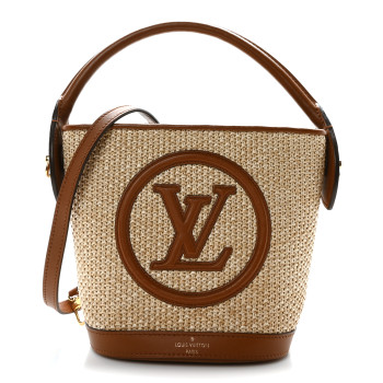 LOUIS VUITTON Kitted Raffia Petit Bucket Caramel
