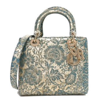 CHRISTIAN DIOR Metallic Calfskin Medium Brocart Lady Dior Multicolor
