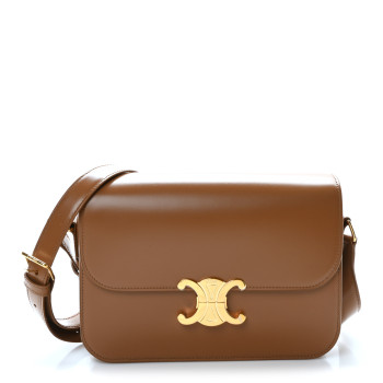 CELINE Shiny Calfskin Medium Triomphe Bronze