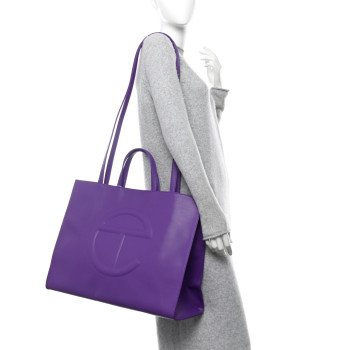 TELFAR Vegan Leather Large Shopping Bag Grape
