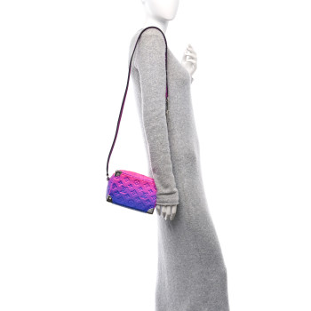 LOUIS VUITTON Taurillon Illusion Mini Soft Trunk Bleu Rose
