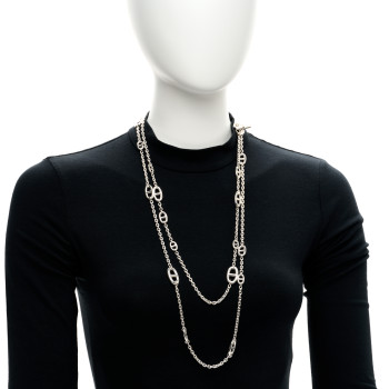 HERMES Sterling Silver Farandole Necklace 160