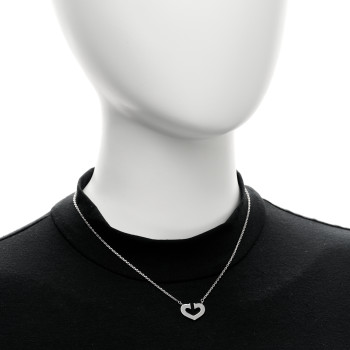 CARTIER 18K White Gold Medium Hearts and Symbols Necklace