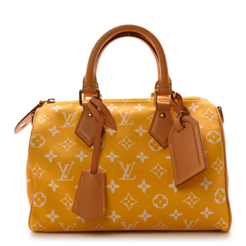 LOUIS VUITTON Calfskin Monogram Speedy P9 Bandouliere 25 Jaune Mat