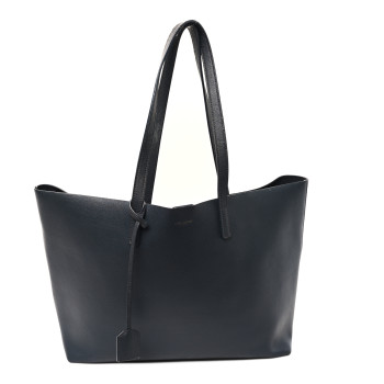 SAINT LAURENT Calfskin Large Shopping Tote Dark Grey