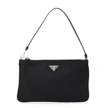 PRADA Tessuto Nylon Pochette Bag Black