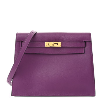 HERMES Evercolor Kelly Danse II Belt Bag Anemone