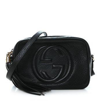 GUCCI Pebbled Calfskin Small Soho Disco Bag Black