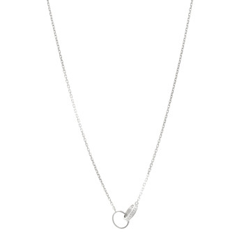 CARTIER 18K White Gold Diamond Interlocking LOVE Necklace