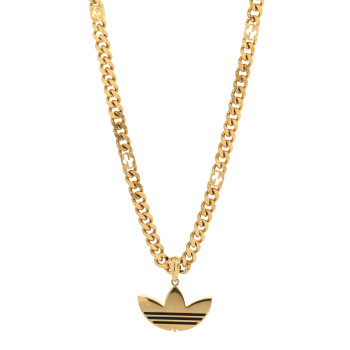 GUCCI X ADIDAS Gourmette Trefoil Pendant Necklace Gold