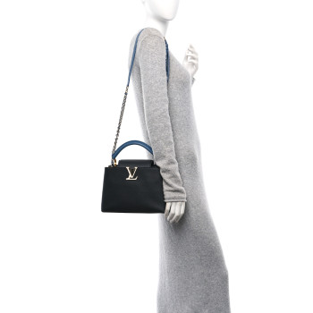 LOUIS VUITTON Taurillon Capucines BB Black General Blue