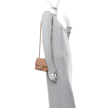 CHANEL Lambskin Quilted Mini Square Flap Brown