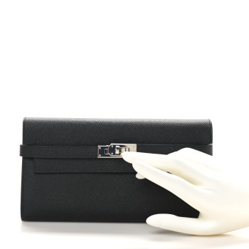 HERMES Epsom Kelly Longue Wallet Black
