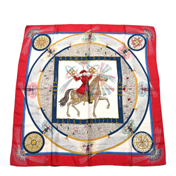 HERMES Silk Feux D'Artifice Scarf 90