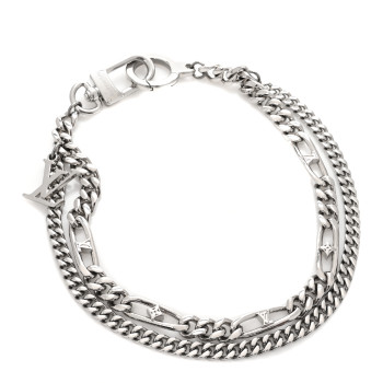 LOUIS VUITTON Metal LV Figaro Chain Belt Silver