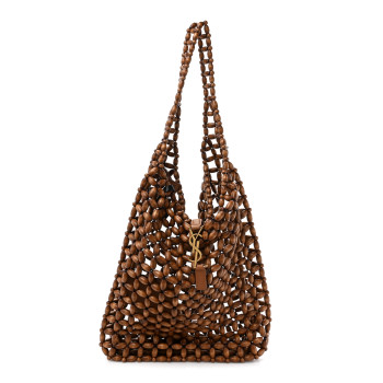 SAINT LAURENT Wood Bead Large Le 5 A 7 Soft Hobo Light Wood