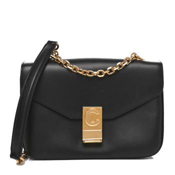 CELINE Shiny Calfskin Medium C Bag Black