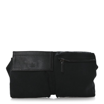 GUCCI GG Monogram Double Pocket Belt Bag Black