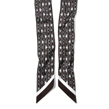 HERMES Silk Effet Kaleidoscope Twilly White Anthracite Marron