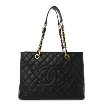 CHANEL Caviar Quilted Grand Shopping Tote GST Black