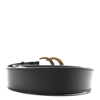 GUCCI Calfskin Double G 40mm Belt 95 38 Black