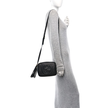 GUCCI Pebbled Calfskin Small Soho Disco Bag Black