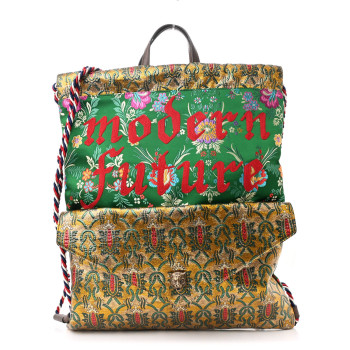GUCCI Brocade Modern Future Drawstring Backpack Multicolor
