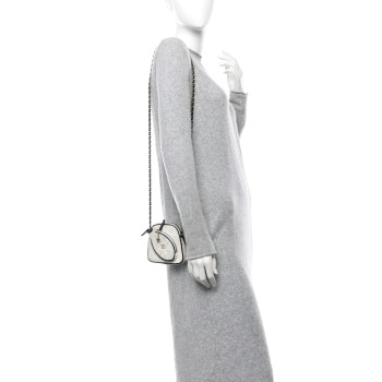 CHANEL Canvas Calfskin Tennis Racket Mini Bag White Black