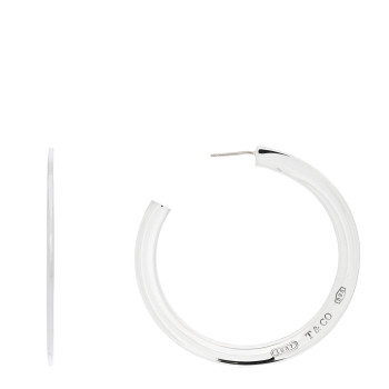 TIFFANY Sterling Silver Extra Large 1837 Flat Hoop Earrings