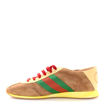GUCCI Suede Web Mens Rocket Sneakers 8 Nocciola Burro
