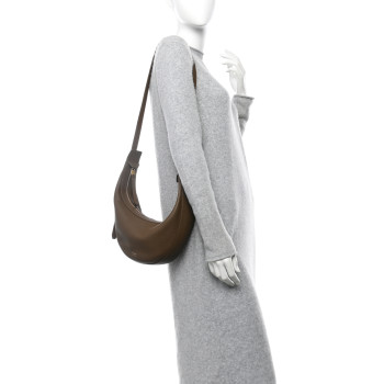 KHAITE Pebbled Calfskin Augustina Hobo Hazelnut