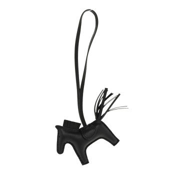 HERMES Milo Lambskin Grigri Rodeo Pegase Horse Bag Charm PM So Black