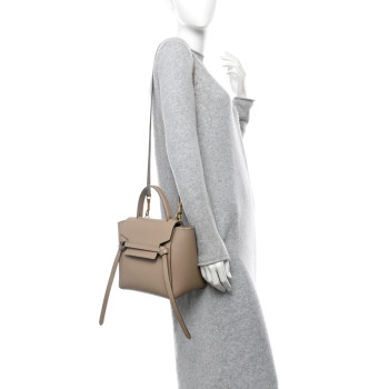 CELINE Grained Calfskin Micro Belt Bag Light Taupe